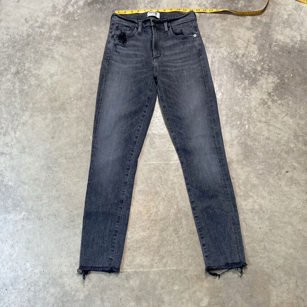 AGOLDE Jeans Womens 27 Gray Crop Sophie High Rise Skinny Leg Denim Cotton Blend